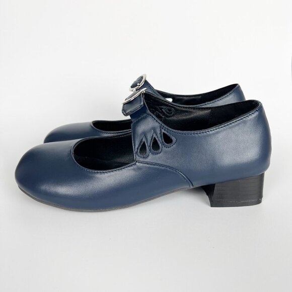 Vintage Mary Jane Short Chunky Heel Pumps Preppy Coquette French Femme Feminine - Picture 2 of 7